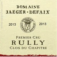 Вино Domaine Jaeger-Defaix Rully Premier Cru Clos du Chapitre   2022 750 мл