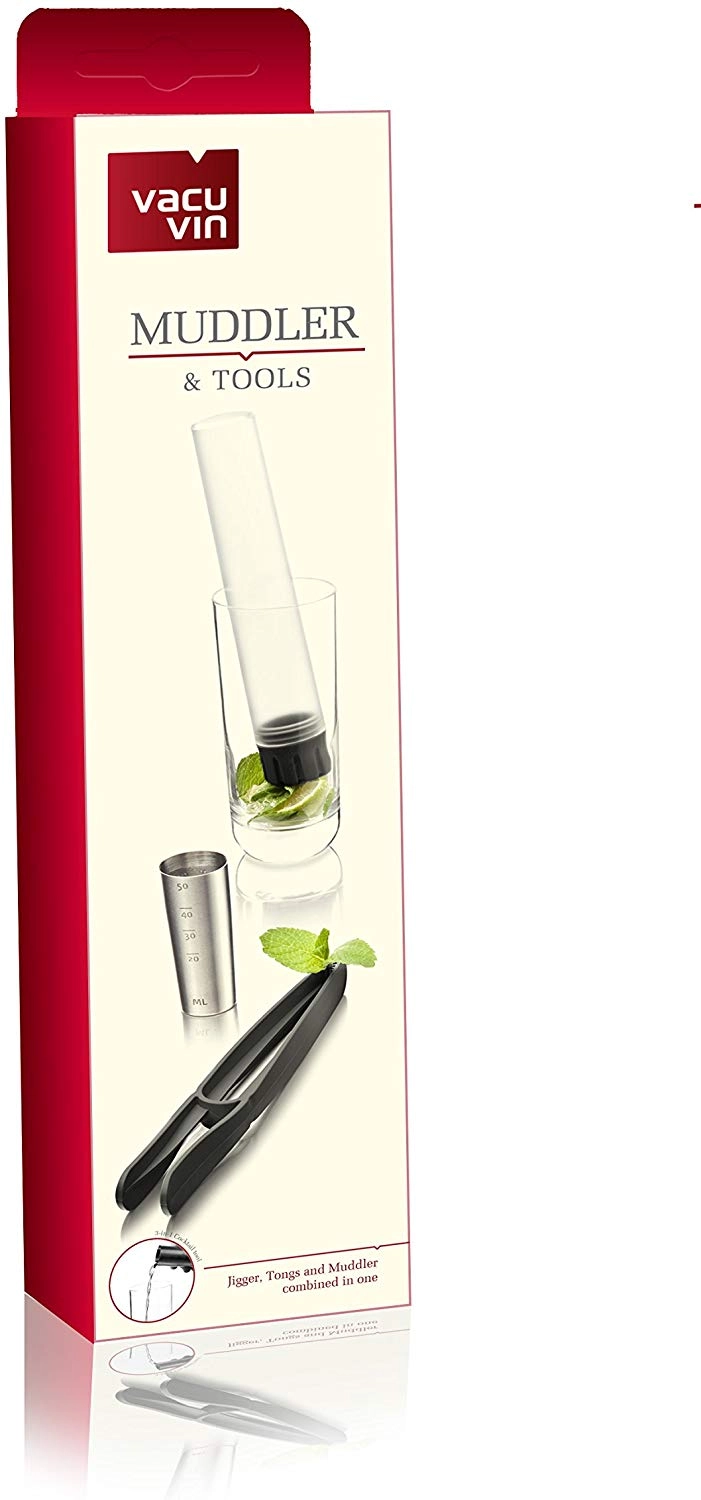 Набор VacuVin Muddler & Tools B для приготовленя коктейлей с маддлером, серый
