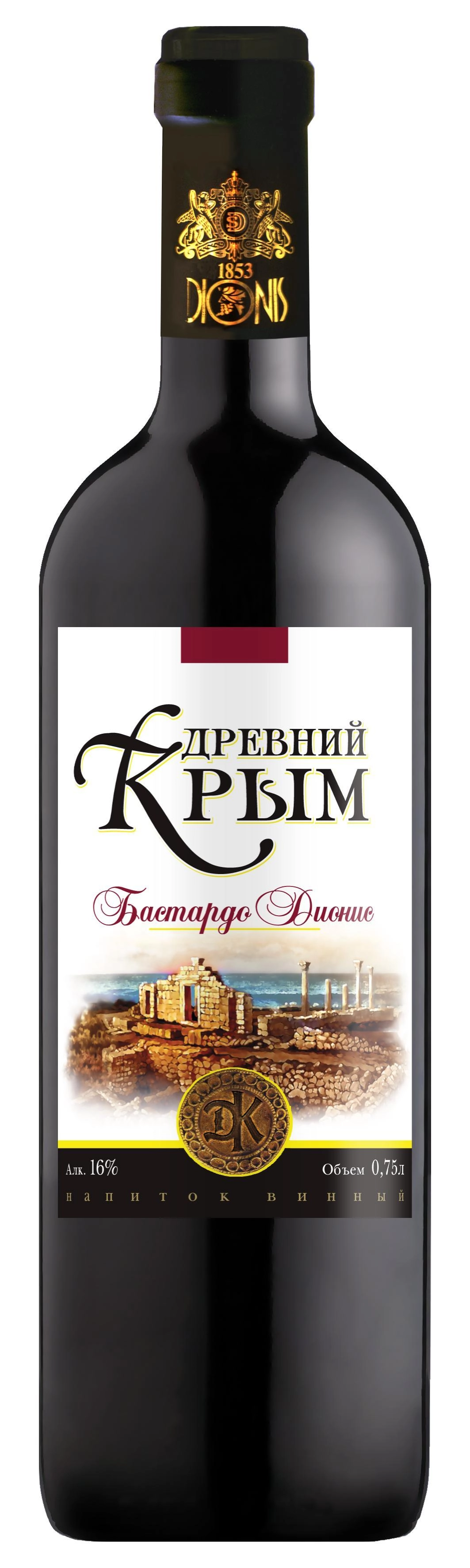 Винный напиток "Древний Крым Бастардо Дионис" красный 16%