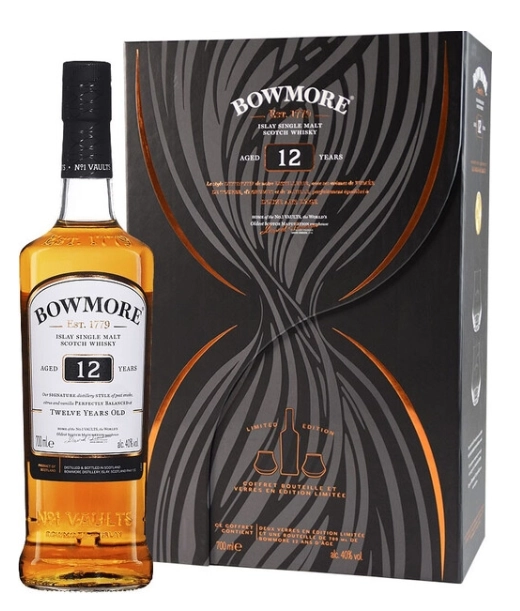 Набор Bowmore 12 Years gift box with 2 glasses  700 мл 40%