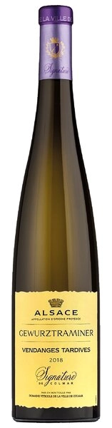 Вино Domaine Viticole de la Ville de Colmar, Gewurztraminer Vendanges Tardives Signature de Colmar   Alsace AOP, 2018  750 мл  13,5 %