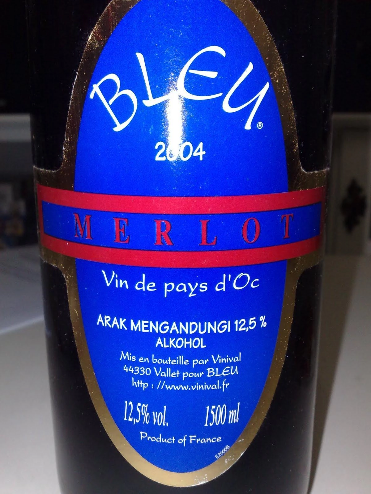 Вино Blue Merlot  IGP D’Oс   1,5л