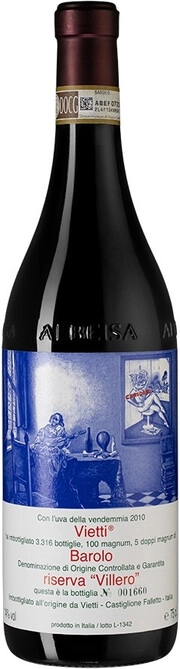 Вино Vietti Barolo Riserva  Villero  DOCG  Бароло Ризерва  Виллеро  2010 750 мл