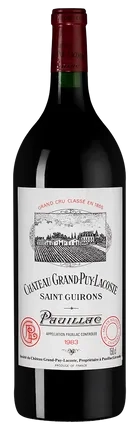 Вино  Chateau Grand-Puy-Lacoste Paulliac АОС  1981 1500 мл 12,5%