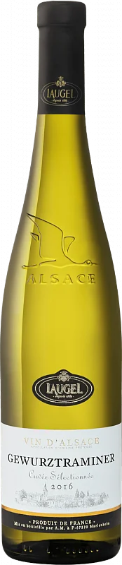 Вино Laugel  Gewurtztraminer Cuvee Selectionnee Alsace AOC  Лаужель  Гевюртцтраминер Кюве Селексьон Эльзас 2016 750 мл