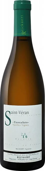 Вино  Domaine Rijckaert  Saint-Veran Tiercelets Vieilles Vignes Домен Райкарт  Сан-Веран  Терселе Вьей Винь 2016 750 мл