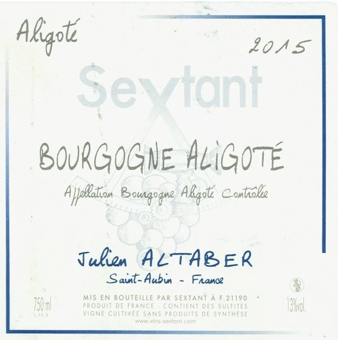 Вино Julien Altaber Sextant Bourgogne Aligote AOC Жюльен Альтабер Секстан Бургонь Алиготе 2018 750 мл