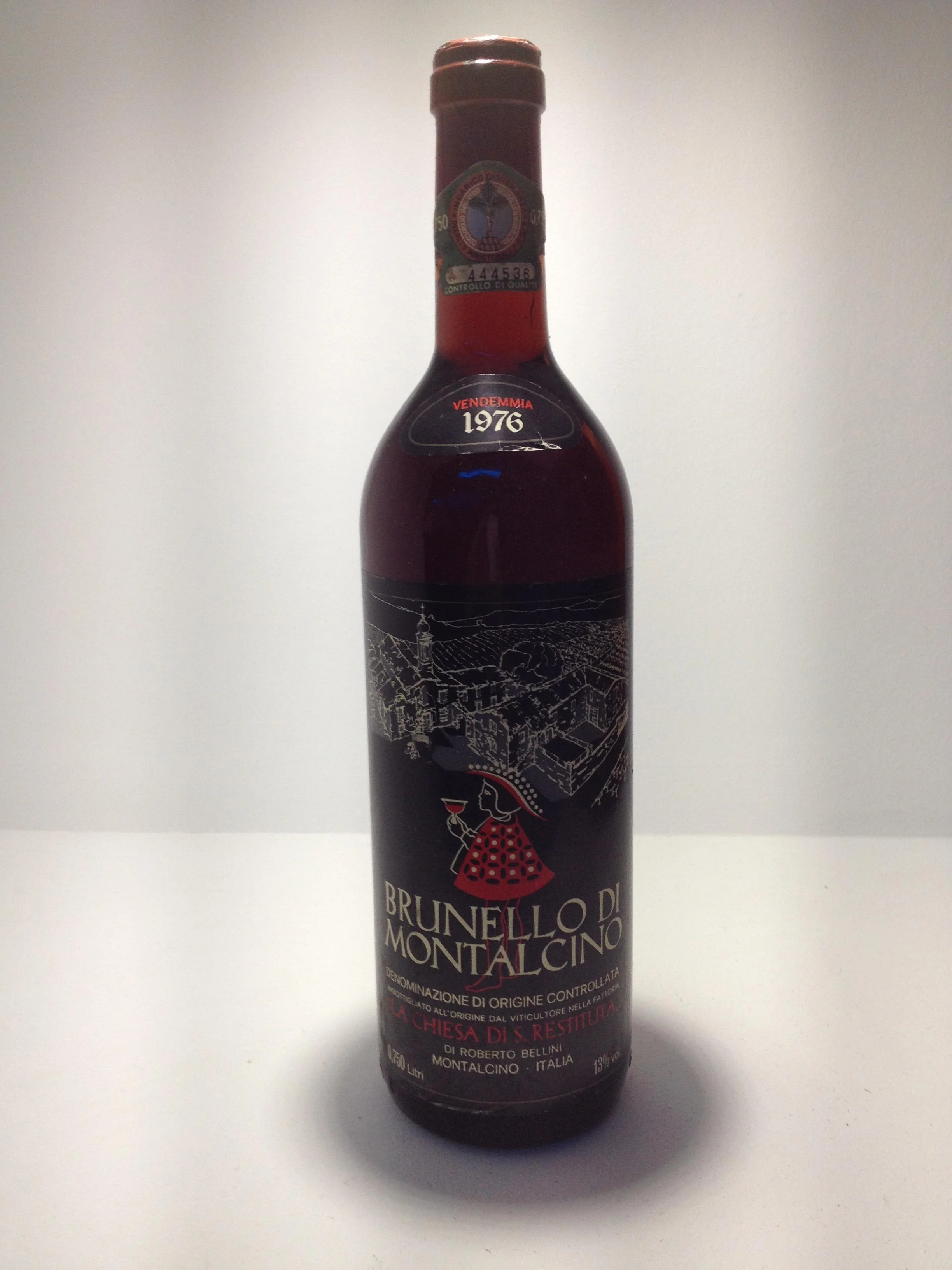 Вино Brunello di Montalcino CHIESA DI SANTA RESTITUTA Брунелло ди Монтальчино Чиеза ди Санта Реститута 1976 0,75