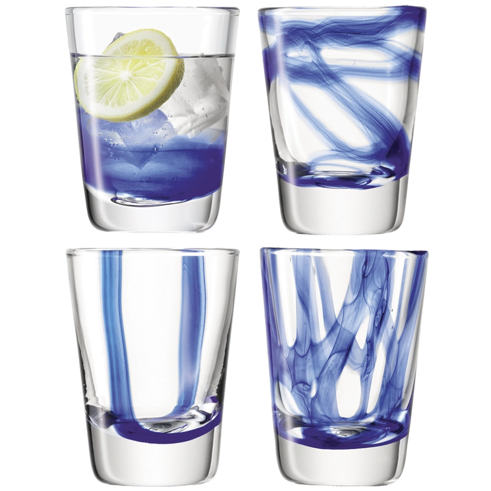 Бокалы без ножки/стаканы LSA International Cirro Tumbler Blu Set of 4 glasses Интернешнл Чирро Тублер Синий Набор из 4 бокалов для воды 300 мл