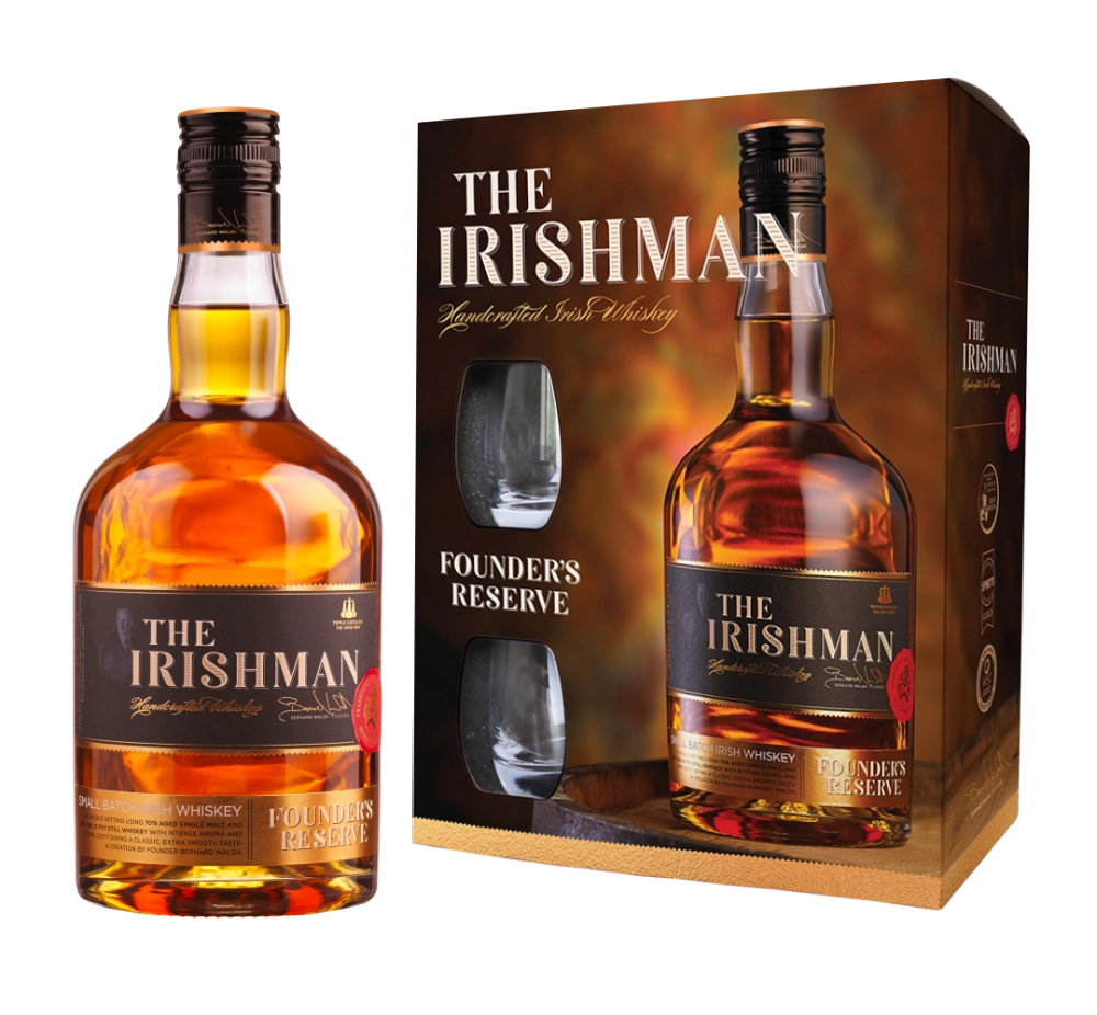 Виски The Irishman Founder’s Reserve gift box 2 glasses  700 мл
