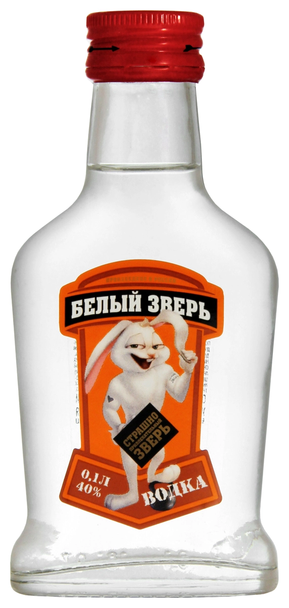 Водка Белый зверь фляга 100 мл
