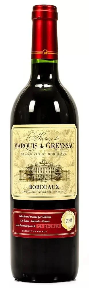 Вино Marcuis de Greyssac Bordeaux AOC Маркиз де Грейсак Бордо 2014 750 мл