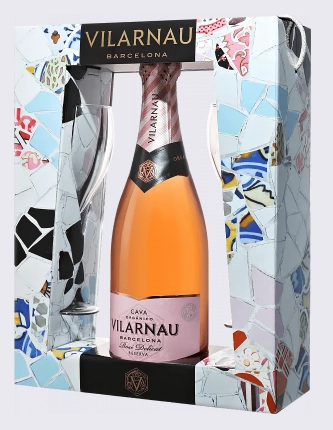 Игристое вино Vilarnau Cava DO Brut Delicat Reserva gift box with 2 glasses   2018 750 мл