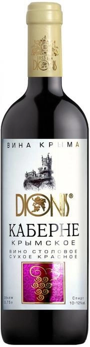 Вино Дионис Каберне Крымское красн. сух. 750 мл