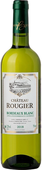 Вино  Chateau Rougier  Blanc  Bordeaux AOC  Шато Ружье Белое 2018 750 мл