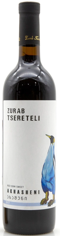 Вино   Zurab Tsereteli  Akhasheni Зураб Церетели Ахашени  красное  полусладкое 750 мл