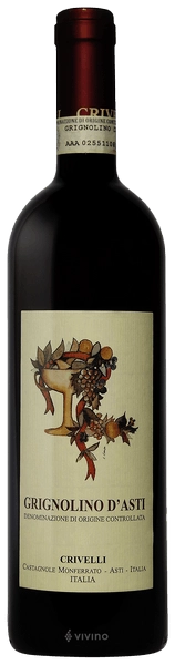 Вино  Crivelli Grignolino d'Asti  Кривелли  Гриньолино д'Асти  2019  750 мл