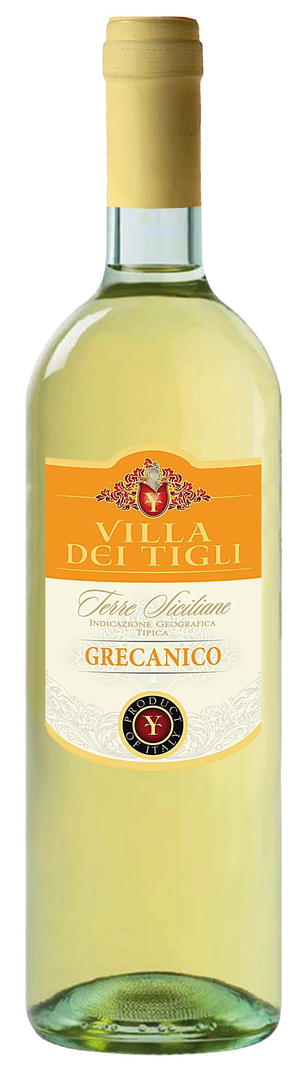 Вино CASA VINICOLA NATALE VERGA S.P.A.  VILLA DEI TIGLI "Grecanico" Terre Siciliane IGT white dry  2013г.  0,75