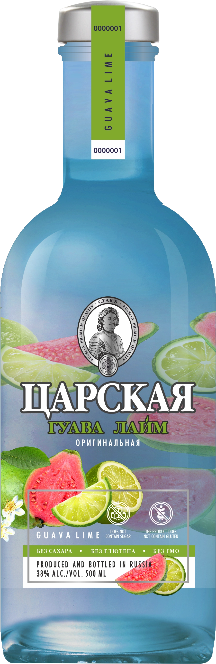 ВОДКА ЦАРСКАЯ ОРИГИНАЛЬНАЯ ГУАВА ЛАЙМ   38% 500 мл