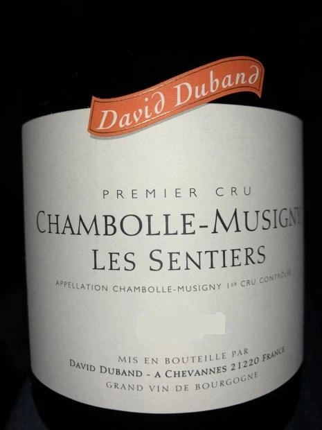 Вино Domaine David Duband Chambolle Musigny 1er cru Les Sentiers  2016 750мл