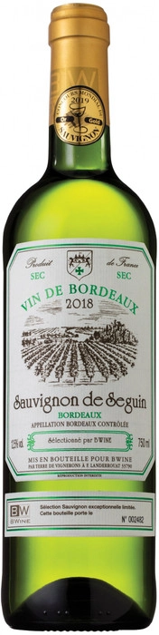 Вино Sauvignon de Seguin  Bordeaux AOC  Совиньон де Сегэн Бордо  белое сухое 2020 750 мл