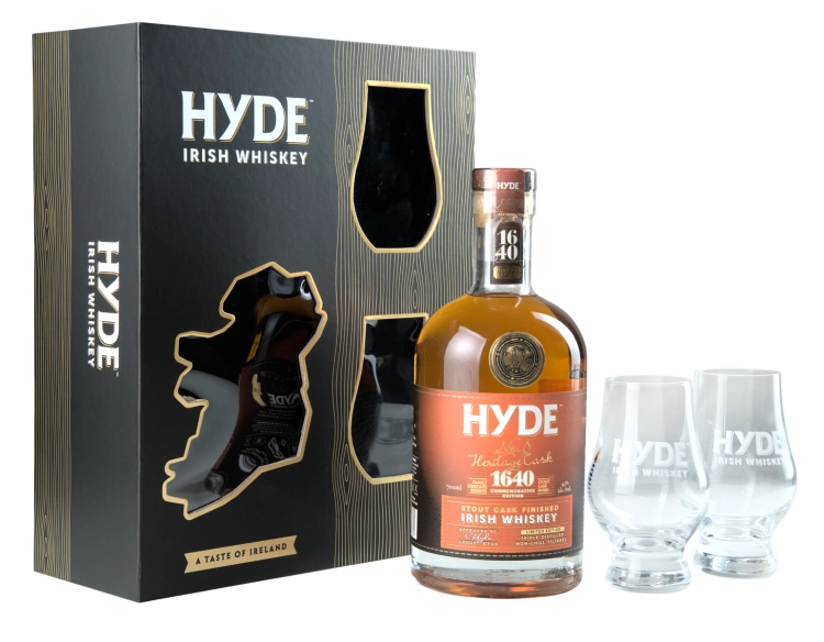 Виски Hyde №8 Special Reserve Stout Cask Finish gift box with 2 glasses  700 мл