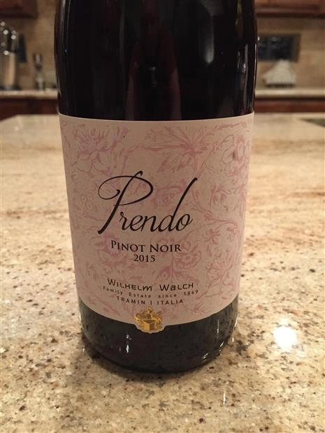 Вино Wilhelm Walch Prendo Pinot Nero IGT Vigneti delle Dolomiti Вильгельм Вальх Прендо Пино Неро, IGT Виньети делле Доломити 2015 750 мл