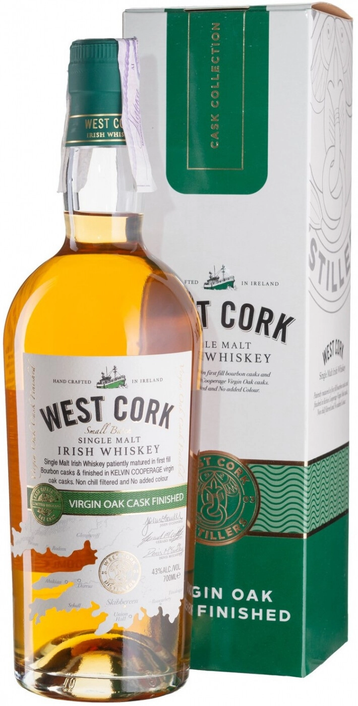 Виски West Cork Virgin Oak Cask Finished Single Malt Irish Whiskey  700 мл