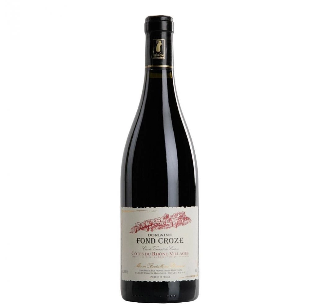 Вино  Domaine Fond Croze AOC Cotes du Rhone Cuvee Vincent de Catari Домен Фонд Кроз  Кот-дю-Рон Кюве Винсен де Катари 2015 750 мл