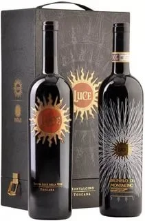 Набор  Luce della Vite Toscana IGT & Luce Brunello di Montalcino DOC in gift box  Люче делла Вите Тоскана 2015 +  Люче Брунелло ди Монтальчино 2013  в п/у   750 мл
