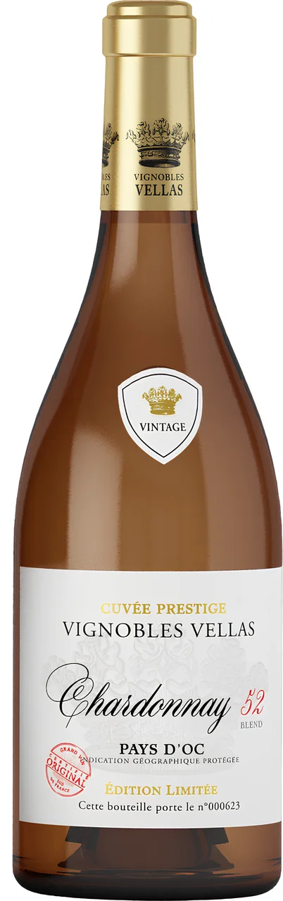 Вино Vignobles Vellas, Chardonnay 52 Blend, Pays d'Oc IGP 2024  750 мл 13%