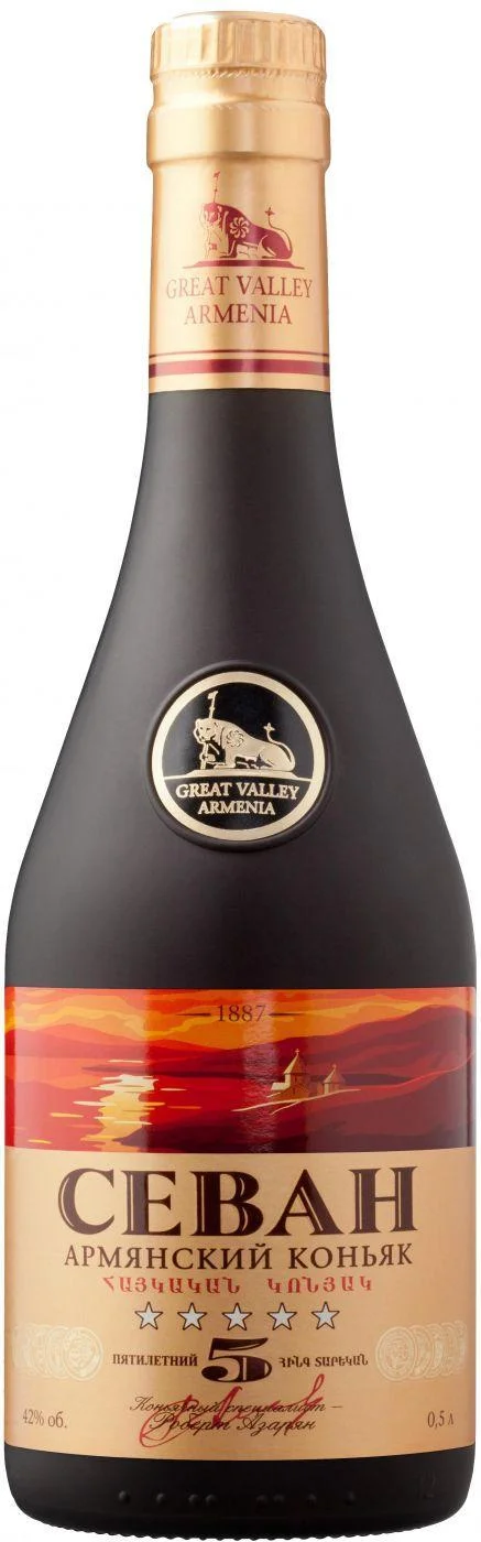 Коньяк Great Valley, "Sevan" 5 Stars, Севан 5 лет 0.2 42%