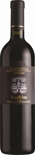 Вино Sartori Villa Molino Valpolicella DOC Ripasso Вилла Молино Вальполичелла Рипассо 2019 750 мл  13,5%