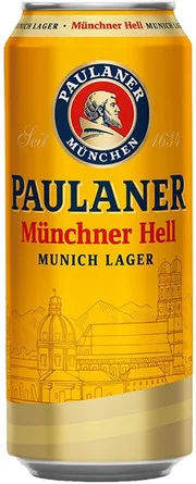Пиво Paulaner Original Munchner Hell in can Пауланер Оригинальное Мюнхенское Хелль в жестяной банке 500 мл