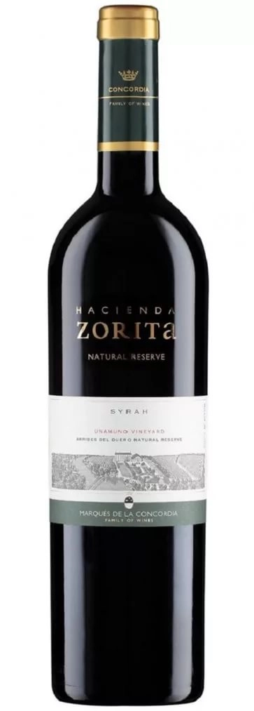 Вино   Hacienda Zorita Natural Reserve -100%  Syrah  Асьенда Зорита Нечерал Резерв 100%  Сира  2016  750 мл