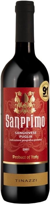 Вино Tinazzi  Sanprimo Sangiovese Dry  Puglia IGP Санпримо Санджовезе Сухое 2019 750 мл