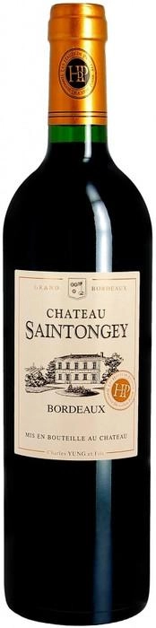 Вино  Chateau Saintongey Rouge Sec  Bordeaux AOC Шато Сантонже красное сухое 750 мл