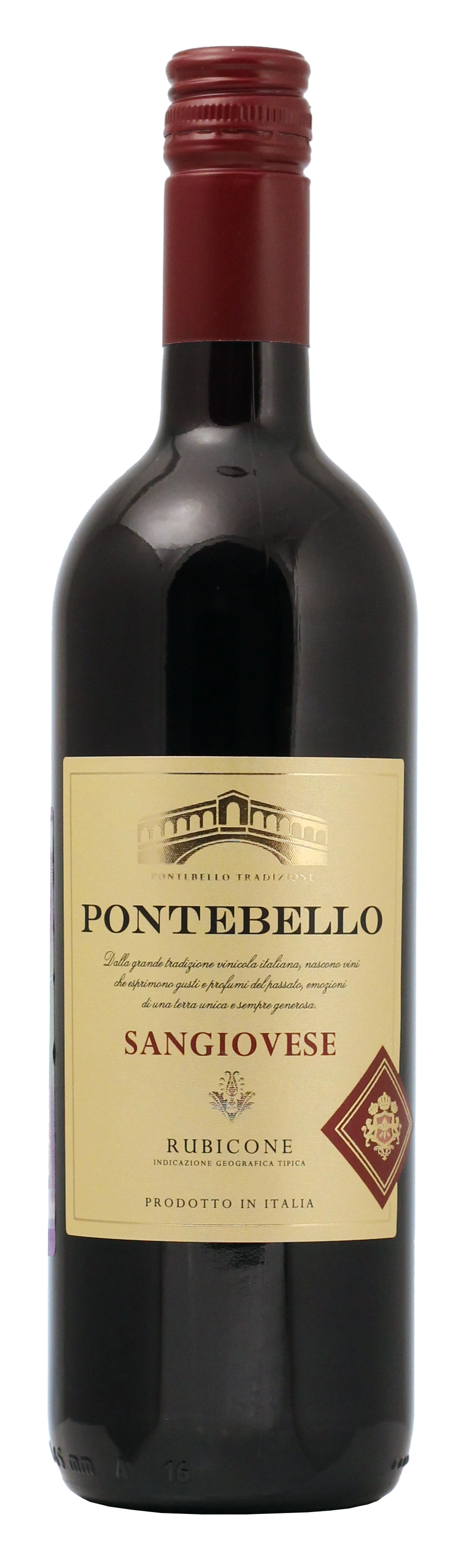 Вино Pontebello Sangiovese  Понтебелло  Санджовезе Рубиконе красное сухое 2020  750 мл