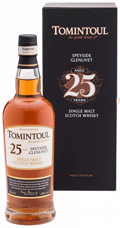 Виски Tomintoul Speyside Glenlivet 25 yo Томинтоул Спейсайд Гленливет в подарочной коробке 25 лет  700 мл