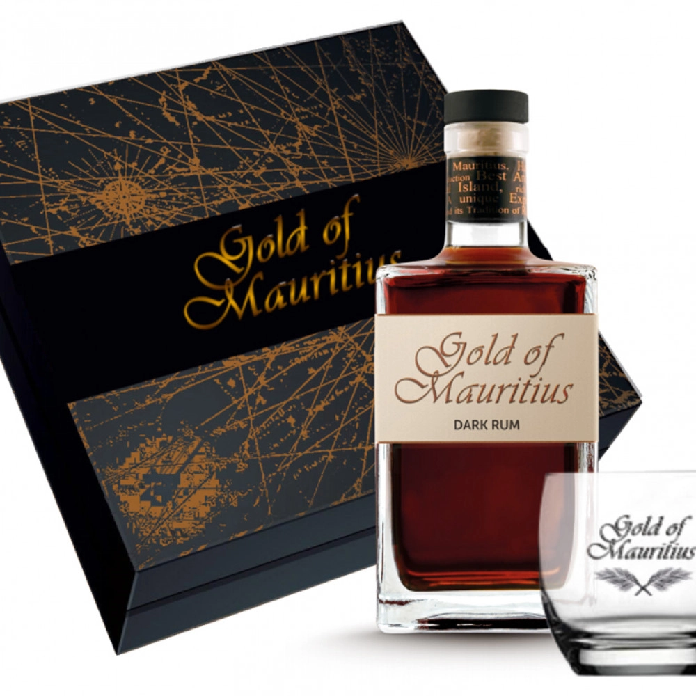 Ром Gold of Mauritius Dark Ром Голд оф Мауритиус Дарк п/к + бокал 700 мл