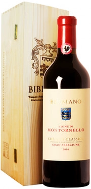 Вино Bibbiano Vigne di Montornello Chianti Classico DOCG Gran Selezione wooden box Биббиано Винье де Монторнелло Кьянти Классико Гран Селецьоне в деревянной коробке 2014 1500 мл