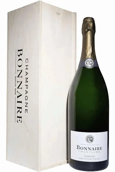 Шампанское Bonnaire Terroirs Grand Cru Blanc de Blancs Extra Brut gift box 3 л