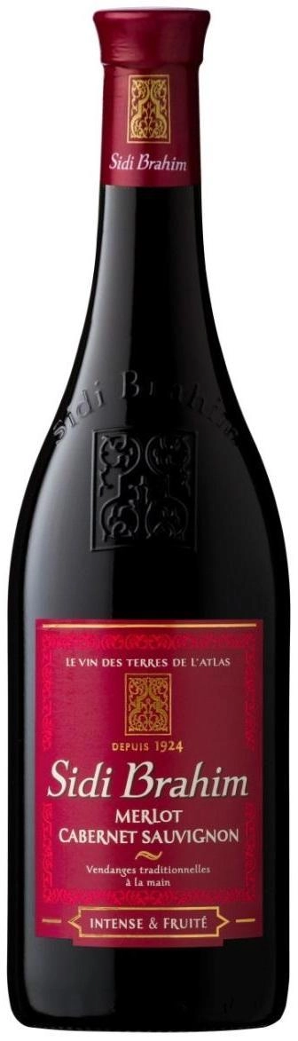 ВИНО  ВАН ДЕ ТУНИС. СИДИ БРАХИМ  МЕРЛО - КАБЕРНЕ СОВИНЬОН 2017   750 мл