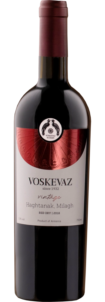 Вино Voskevaz Vintage Haghtanak Milagh  Воскеваз Винтаж Ахтанак Милаг  красное сухое  2019 750 мл