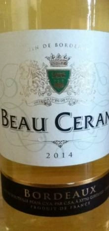Вино  Beau Ceran Blanc  Bordeaux     2017  750 мл