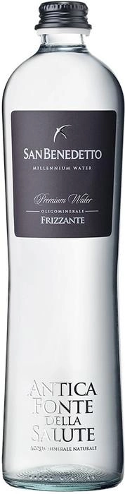 Вода Benedetto Antica Fonte Sparkling Сан Бенедетто Антика Фонте газированная в стеклянной бутылке 650 мл