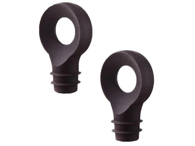 Набор VacuVin Wine Server Set of 2 J-Hook Black из 2-х каплеуловителей, цвет: черный, блистер