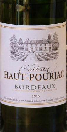 Вино  Chateau Haut-Pourjac Bordeaux  Шато О-Пуржак  Бордо Блан 2015 750мл.