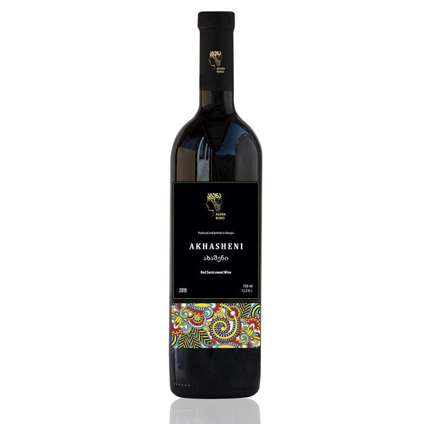 Вино  Aguna  Агуна    Ахашени  красное полусладкое  750 мл  12  %