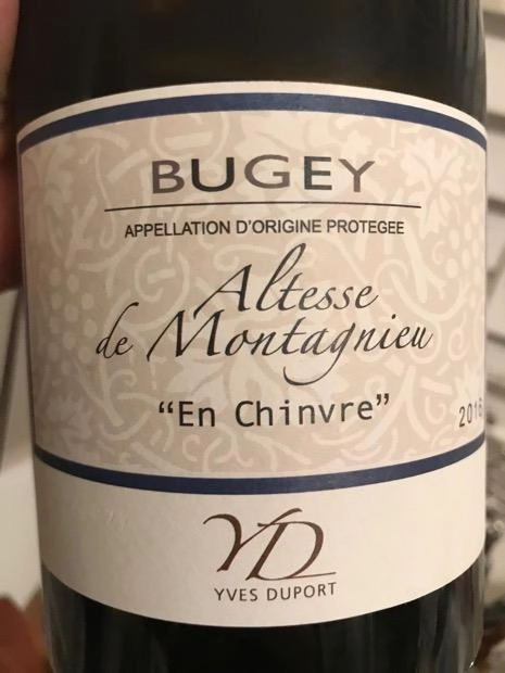 Вино Maison Yves Duport  Bugey Altesse De Montagnieu En Chinvre  Мэзон Ив Дюпорт Ле Коте  Буже  Альтес де Монтанье Эн Шэнвре  2018 750 мл